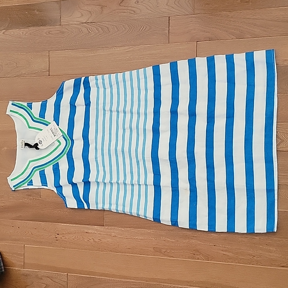 NWT Hatley Linen Portia Dress in Sea‎ Glass Stripe Small